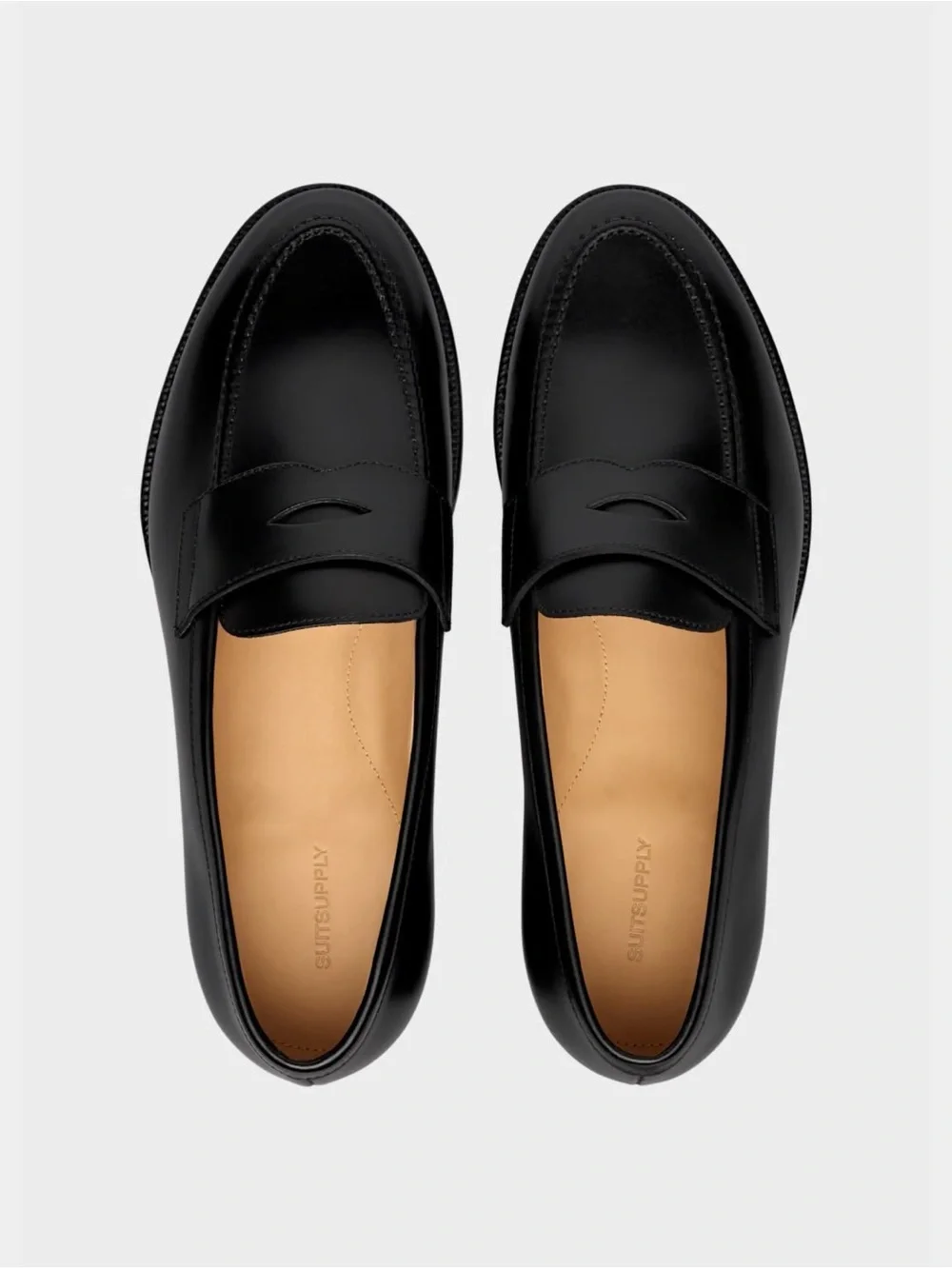 Suitsupply Black Leather Penny Loafer